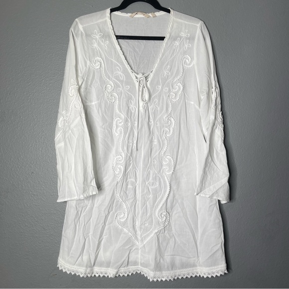 Soft Surroundings Other - Soft Surroundings White Embroidered Lace Swim Cover Up Dress